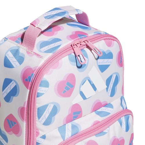 adidas Kids Santiago Lunch Bag for Girls & Boys – Insulated Cooler Lunchbox, 8L - color: 4.0/Adi Heart Melange Chalk White/ Bliss Pink