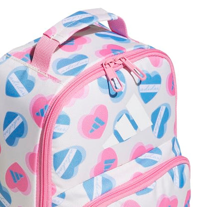 adidas Kids Santiago Lunch Bag for Girls & Boys – Insulated Cooler Lunchbox, 8L - color: 4.0/Adi Heart Melange Chalk White/ Bliss Pink