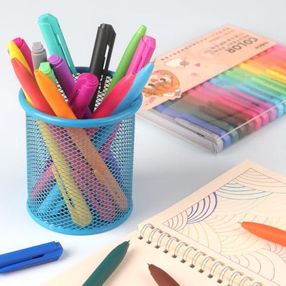 Bribobo Colored Gel Pens, 0.5mm Quick Dry Fine Point Pen, 18 PCS | Smooth Writing Pens for Note Taking and Journaling