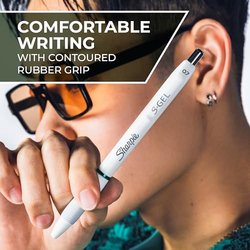 Sharpie S-Gel Pens, Fashion Barrel White Pearl, Medium Point (0.7mm), Bold Ink Colors, 8 Count (Pack of 6) - size: 8 Count (Pack of 6)