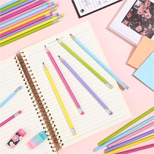 150 Pieces Triangle Pencils Wood Rubber Head Sketch Drawing Pen HB Pencil School Office Learning Stationery