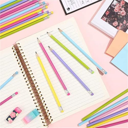 150 Pieces Triangle Pencils Wood Rubber Head Sketch Drawing Pen HB Pencil School Office Learning Stationery