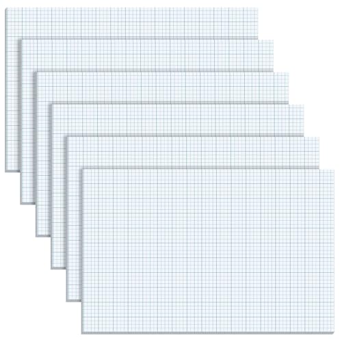 Ctosree 6 Pack Graph Paper Pads 11" x 17", 4×4 Quad Ruled, 50 Sheets/100 Pages Back to School Graph Paper Pad for Engineer Architect Designer Mathematician Draftsman - color: blue