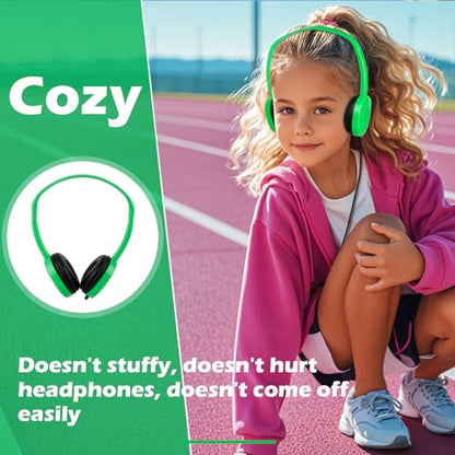 Kids Headphones Bulk 20 Pack for Classroom School,3.5mm Jack | Class Set of Headphones for Students Teens Children 3.5mm Jack
