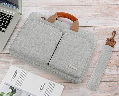 Lacdo 360° Protective Laptop Shoulder Bag for 13 inch MacBook Air M5 A3449 (2026), M4 A3240 2025, M3 A3113, M2 A2681, M1 A2337 A2179 A1932, 13 inch MacBook Neo A18 Pro A3404 (2026) Computer Bag, Gray - color: Gray, size: 13-13.3 Inches