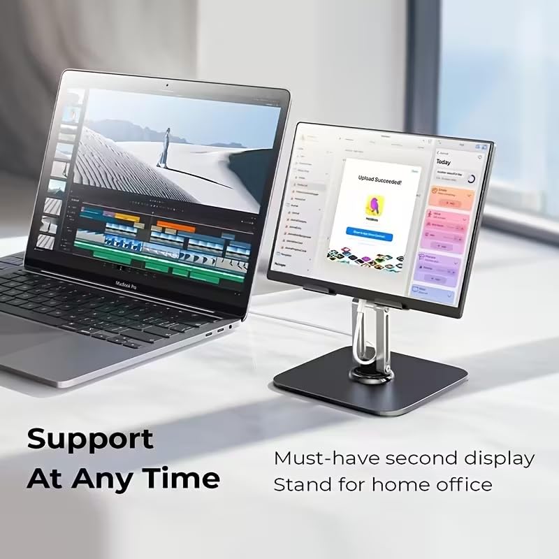 Touch-Screen-Tablet-Computer-Stands -Free Viewing and Ergonomic Angles on Desk, Kitchen, Bed, Obsidian Black - color: Obsidian Black
