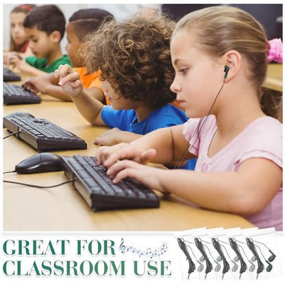 Kanayu 50 Pack Wired Earbuds Bulk for Classroom Ear Headphones Wired Basic Student Earbuds No Microphone with 3.5mm Jack for Class Laptop School Library, Individually Bagged (Green) - color: Green