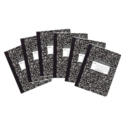 ROARING SPRING Hard Cover Composition Notebook, 6 Pack, Black Marble Comp Book, 9.75″ x 7.5″, Wide-Ruled with Margin, 60 Sheets (120 Pages) - size: 9.75" x 7.5", style: 6 Pack - Wide-Ruled - 60 Sheets - Black Marble