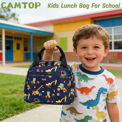 CAMTOP Boys Lunch Box Kids Insulated Lunch Bag Kids Cute Lunchbox for Boys Loncheras Para Niños - color: Truck
