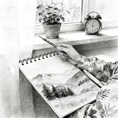 Sketch Book, Top Spiral Bound Sketch Pad, 100 Sheets 68lb/100gsm Drawing Paper, Acid Free Art Sketch Book Artistic Drawing Painting Writing Paper for Beginners Artists (1 Pack, 5.5"x8.5")