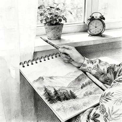 Sketch Book, Top Spiral Bound Sketch Pad, 100 Sheets 68lb/100gsm Drawing Paper, Acid Free Art Sketch Book Artistic Drawing Painting Writing Paper for Beginners Artists (1 Pack, 5.5"x8.5")