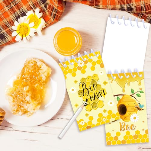 8 Pack Mini Bee Spiral Pocket Notepads Cute Honey Small Journal Pocket Notebooks Honeybee Party Favors Spiral Mini Notebooks for Classroom Teens Teacher Rewards Party Gifts
