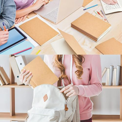 24 Pack A5 Lines Notebook Bulk Kraft Cover College Ruled, Lined Paper Travel Journals Composition Diary Subject Notebooks Planner, 60 Pages, 8.3”x 5.5” - style: 24pack Lined page