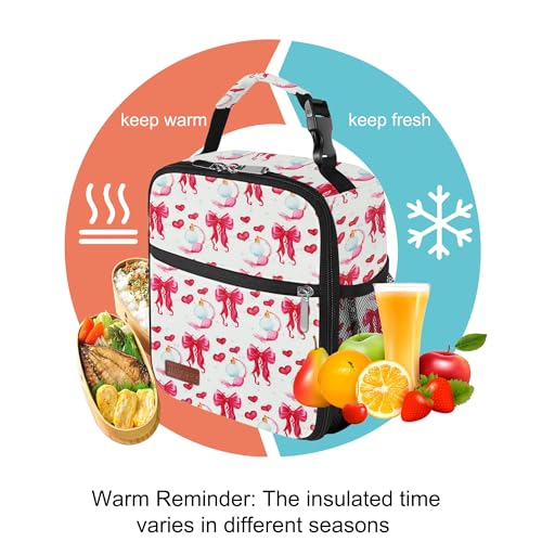 Lunch Box for Men & Women Durable Lunch Bag for Adults Reusable Small Lunchbox Bowknot - color: Bowknot