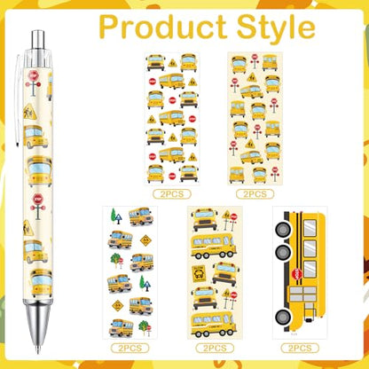 School Bus Driver Ballpoint Pens 10 Pcs Bus Driver Appreciation Gifts Pens Set Inspirational Retractable Writing Ball Point Pen Thank You Gift for Employee Coworker Office Supplies - style: 10 Pcs School Bus Driver
