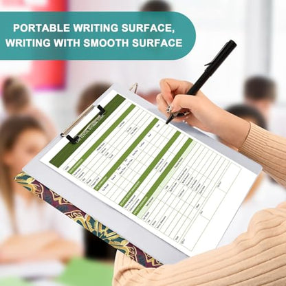 3 Ring Binder with Clipboard, D Rings Holds 200 Sheets, Heavy Duty Binders Folder for School Office, Waterproof PVC Cover with 3 Interior Clear Pockets, Songket Textile Texture