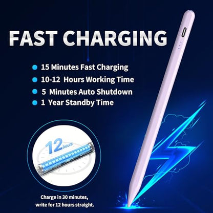 Stylus Pen Android for Samsung Galaxy Tab A11+/A11/A9/A9Plus/A8/A8plus/A7/A7lite Push-Button Switch, Accurate Writing, +2Nibs&Long Battery Life(NW Purple) - color: NW Purple