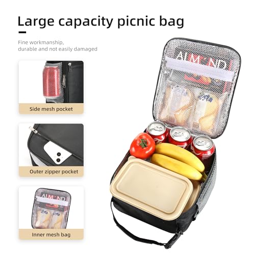 Lovoeo Lunch box Lunch bag for men women Insulated Lunchbox Lunch bags for Work Picnic Travel (Black) - color: Black
