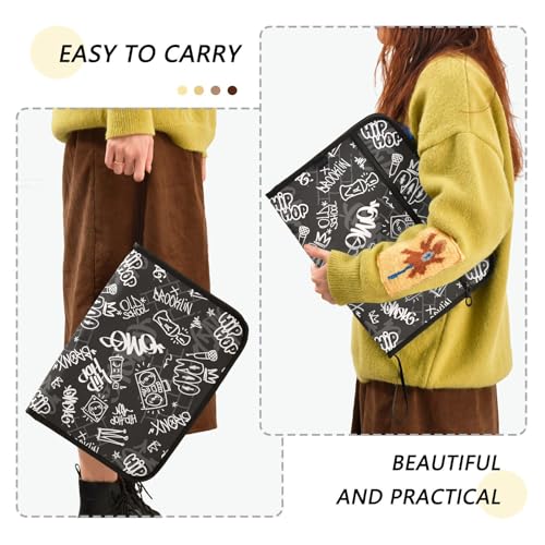 Hip-hop Graffiti Rap Music File Folders,Plastic Folders with 13 Pockets,Expandable File Folder for Documents School Students Office,Aesthetic Folder with Labels A4 Letter Size - color: Multi 21