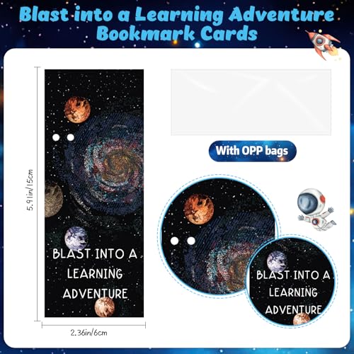 Dunzoom 30 Set Back to School Gifts Space Mechanical Pencil Bulk Blast into a Learning Adventure Bookmark Space Decor Refillable and Retractable Pencils for Back to School Supplies Teacher Student