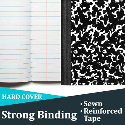 E-CLIPS USA Composition Notebooks Wide Ruled Composition Notebook Black Marble Composition Notebook 100 sheets 200 Pages (Black 48 Pack) - color: Black, size: 48 Pack