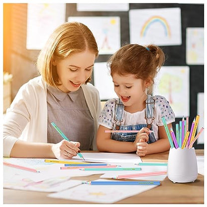 Ainiv 12PCS Eco-friendly Wood & Plastic Free Recycled Rainbow Paper Pencils #2 HB Pencils Number 2 Pencils Erasers Toppers with Pencil Sharpener, Macaron Paper Pencils for School and Office Supplies - color: Macaron, style: 12 COUNT