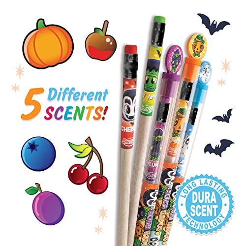 Halloween Smencils Cylinder - HB #2 Scented Smelly Pencils, 50 Count - Gifts for Kids, Party Favors, Classroom Rewards - color: Halloween