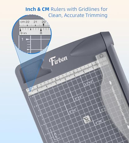 Firbon 12" Guillotine Paper Cutter, Heavy Duty 12-Sheet Capacity Trimmer for Cardstock, Photos, Scrapbooking, Office, Classroom, Studio (Gray) - color: Gray