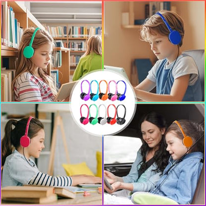 Kids Headphones Bulk 20 Pack for Classroom School,3.5mm Jack | Class Set of Headphones for Students Teens Children 3.5mm Jack