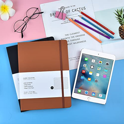 3 Pack B5 Journal Notebooks Classic Ruled Notebooks Hardcover Lined Journals for Office Home School Business Writing Note Taking, 10.2 x 7.5 inch, 100GSM Thick Paper, 160 Pages (Black/Brown/Green) - color: Black/Brown/Green