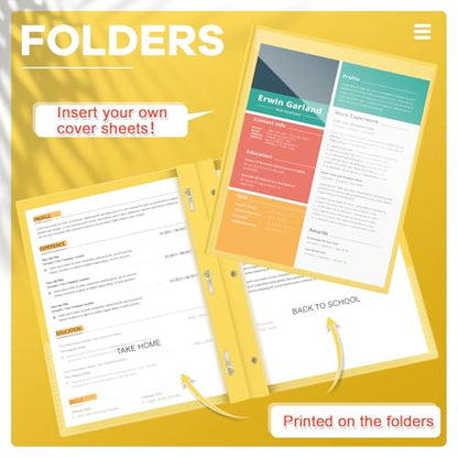 Henoyso 24 Pcs Plastic Folders with Clear Front Pocket and 3 Prong Take Home Plastic 2 Pocket Folder Back to School for Students Parent Teacher Communication for School Office (Yellow) - color: Yellow