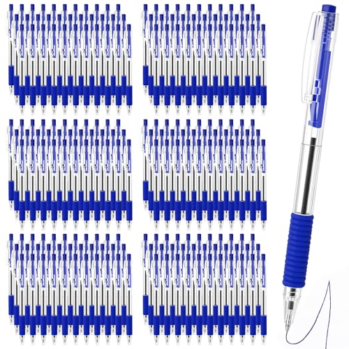 Sayglossy 200 Pack Blue Gel Ink Pens Bulk, 1.0mm Retractable Click Point Ballpoint Pens Smooth Writing with Comfortable Grip for Back to School Office Classroom Business Home Work Supplies - color: Blue