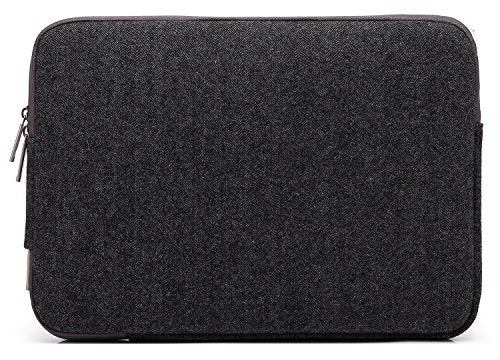KAYOND Herringbone Woollen Water-Resistant for 15-15.6 Inch Laptop Sleeve Case Bag (15-15.6 Inches, Black) - color: Black, size: 15-15.6 Inches