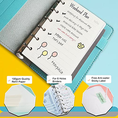 A7 Planner Refill,4 Pcs per Set, Todo List Paper, with Label Stickers Gift,Mini Binder Refills,6 hole/100gsm Thick Paper/4.84 x 3.23'', Harphia - color: Todo List