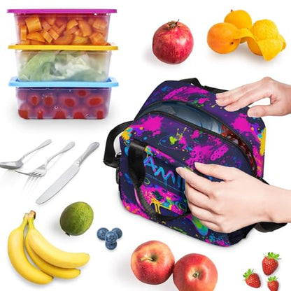 Gamer Lunch Bag Insulated Lunch Box Large Capacity Meal Tote for Kids Women Men Cooler Bag Waterproof Adjustable Shoulder Strap Gaming Lunch Tote for Work School Picnic Travel Hiking Office - color: Game07
