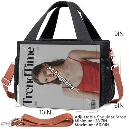 Artelaris Insulated Lunch Bag for Women,Leak-Proof Cooler Lunch Box, Cooling Tote for Adult,with 7 Pockets,Adjustable Strap(15 Liters) - color: Black