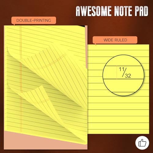 Yellow Legal Pads 8.5 x 11 Note Pads, 3 Pack Yellow Notepads 8.5 x 11 Wide Ruled Writing Paper Pads, Perforated Legal Note Pads 30 Sheets Per Lined Paper Notepad for Taking Notes, Reminders - color: Yellow