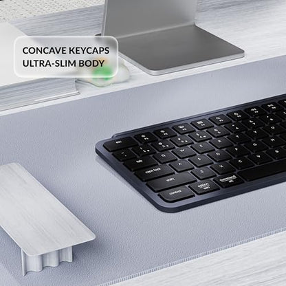 Keychron Ultra-Slim B2 Pro Bluetooth Keyboard 2.4 GHz Wireless Lightweight 96% Launcher Support with Numeric Keypad Compatible for Mac Windows Linux - Space Gray - color: Space Gray