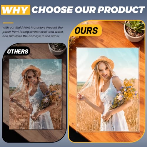 50 Pcs Crystal Clear Sheet Protectors, Letter Size 8.5" x 11" Plastic Paper Sleeves, Page Sleeve Protectors for Paper Document Artwork Photos, No Holes, 4mil
