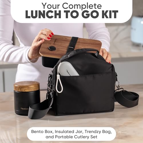 Modaniam Stainless Steel Insulated Food Jar Set of 2 (16oz + 12oz), Wide Mouth, Soup Thermo for Hot Food, Lunch Container, Insulated Soup Bowl, Hot and Cold Insulated Lunch Box For Adults, Black - color: Black Beauty