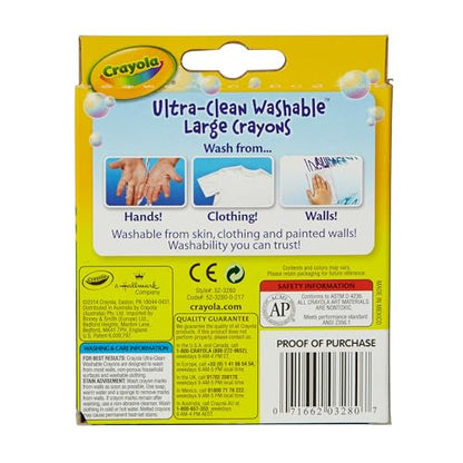 Crayola Ultra Clean Large Washable Crayons, School Supplies, 8 Count