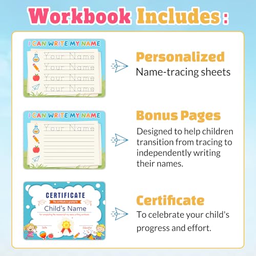 Personalized Name Tracing Worksheets Custom Handwriting Practice Sheet A4 Size Paper Learning for Preschool Boys Girls