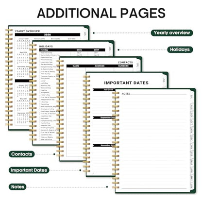 Planner 2026-2027, Weekly and Monthly Academic Year Planner Calendar, July 2026 - June 2027, Hardcover Large School Planning Agenda With Tabs, Perfect for School & Office Supplies, A4 (8.5" x 11"), Dark Green - color: L-Dark Green, size: A4(8.5"x11")
