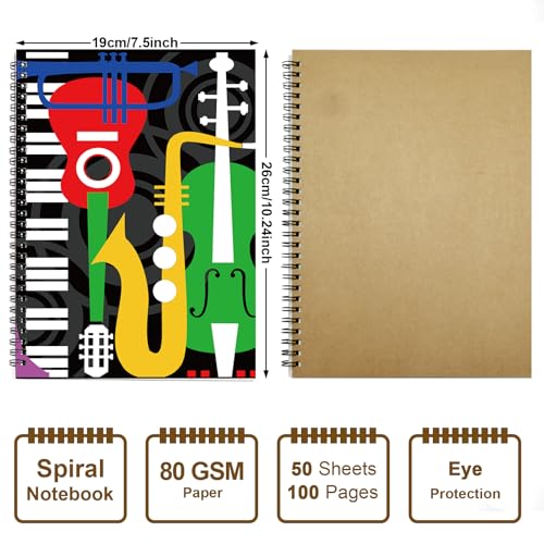 MAXCURY Blank Sheet Music Composition Manuscript Staff Paper Art Music Notebook Black 100 Pages 26x19cm (Machine) - color: Music Machine