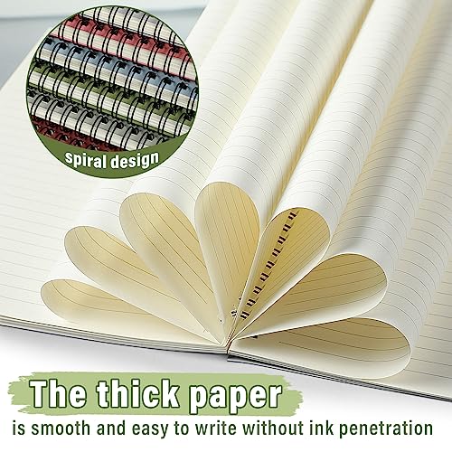 Fuutreo 6 Pack B5 Spiral Notebooks 10.5 x 7.45 Inch College Ruled Aesthetic Journal Kraft Hardcover 70 Sheets (140 Pages) Spiral Notebook for Office Students Work Journaling(Fresh,Morandi) - color: Fresh