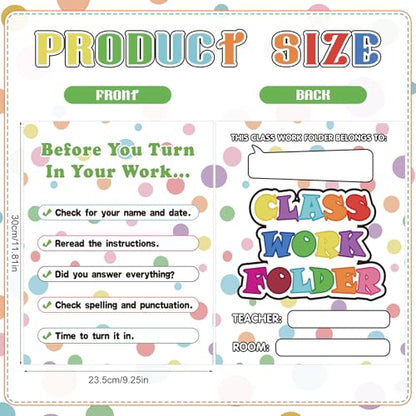 Outus 24 Pcs Classwork Pocket Folders Bulk Students Portfolio Take Home Pocket Folders Gifts for Classroom Home Office Students Teachers School Supplies - style: Chic Style