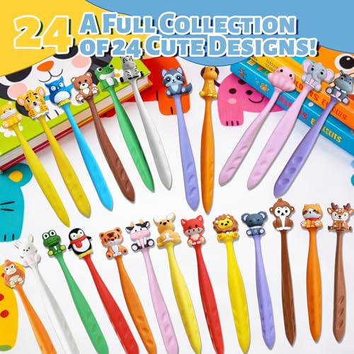 24 Pcs Cute Fun Erasers Animal Erasers Bulk, Pencil Eraser for Office Home Use (Animal) - style: Animal