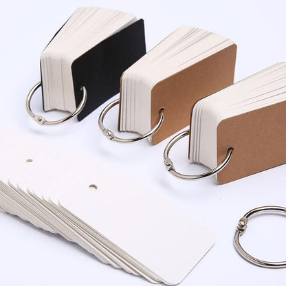 3pack Portable 100Sheets/book Memo Pad Blank Notepad Loose-Leaf Notebook with Binder Ring for Stationery Office Supply,4 * 7cm (Black and brown,2pcs) - color: Black and brown,2pcs