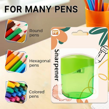 Pencil Sharpener with 2 Holes for Standard and Colored Pencils(Green)