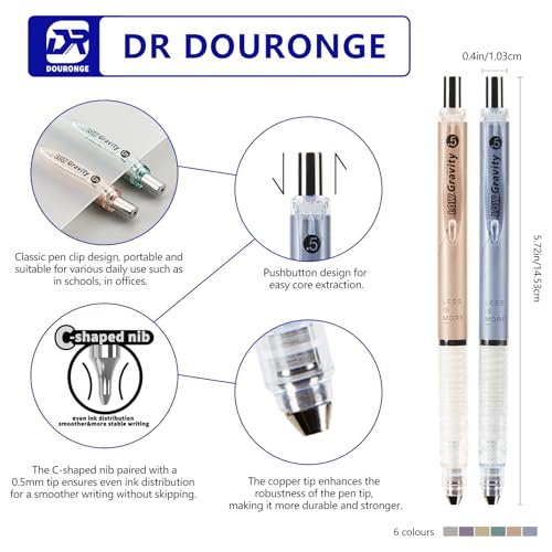 Gel Pens, Extra Smooth Black Ink Pen, 12 Pcs 0.5mm Fine Point Writing Pen for Journaling Note Taking, Nurse Retractable Pen, Cute Aesthetic Stationery School Office Supplies Gifts for Women